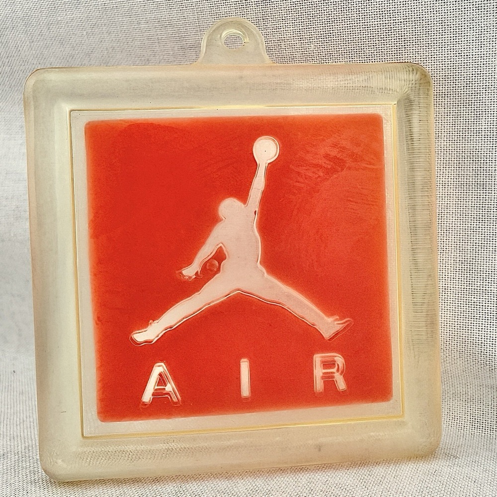 Nike Air Jordan Jumpman Shoe Hangtag Acrylic Plastic Keychain 2.5" Square